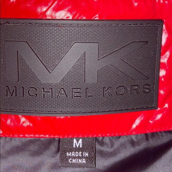 Red glossy Michael Kors coat/jacket - Picture 3 of 6